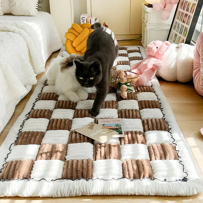 Plush Plaid Pet Mat Bed Couch Cover