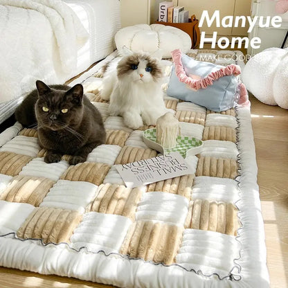 Plush Plaid Pet Mat Bed Couch Cover